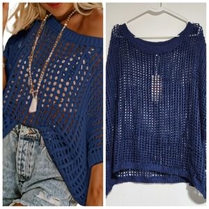 Navy Blue Women's Swim Coverup